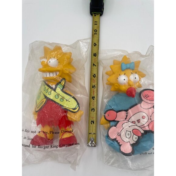 Lisa Simpson Burger King Toy Set 1990 Matt Groening Collectible Figure Pair In O - Picture 4 of 4